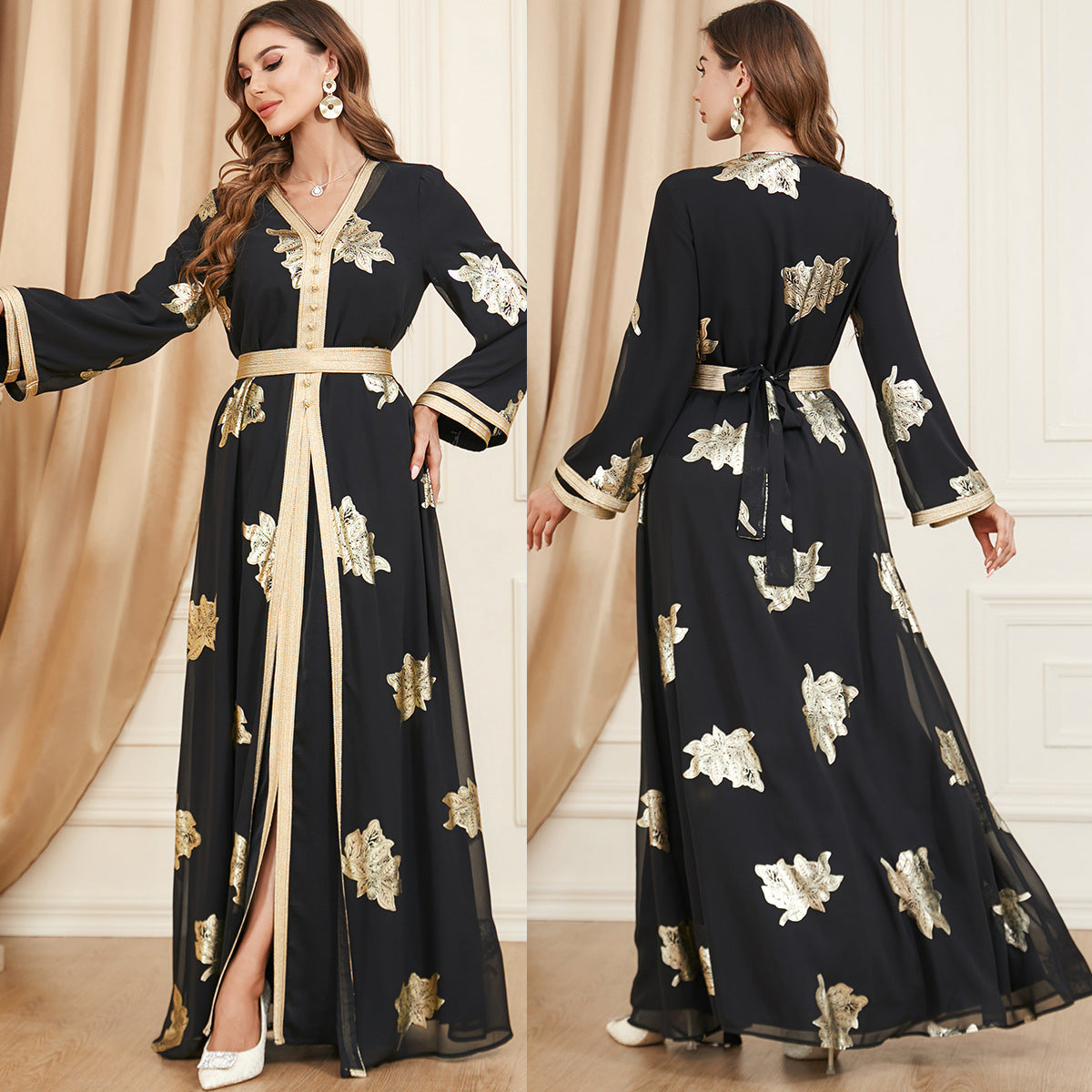 Women's Two-Piece Long Floral Kaftan