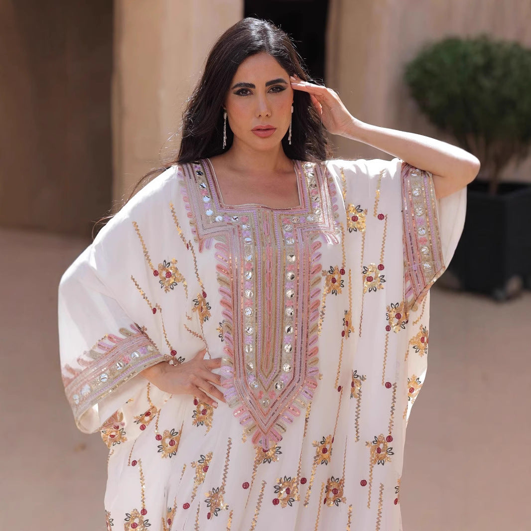 Loose Long Muslim Kaftan With Headscarf