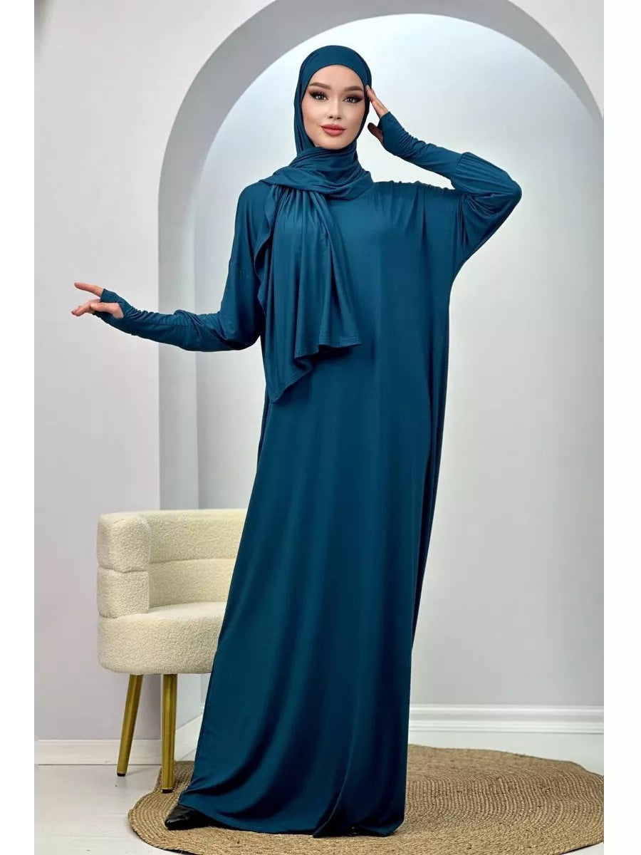 Women's Shiny Hand Covered Polyester Abaya