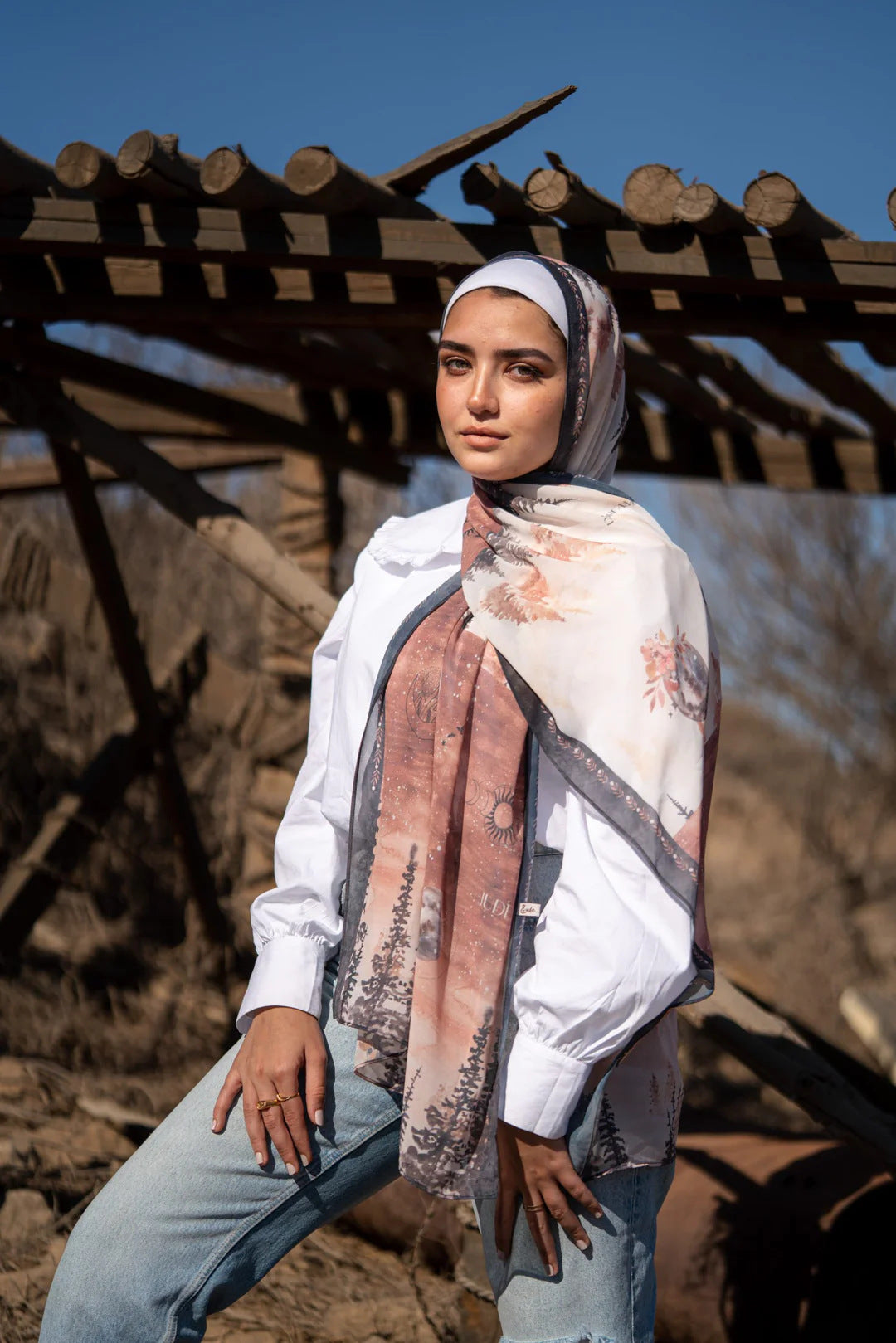 Satin Printed Hijab Headscarf