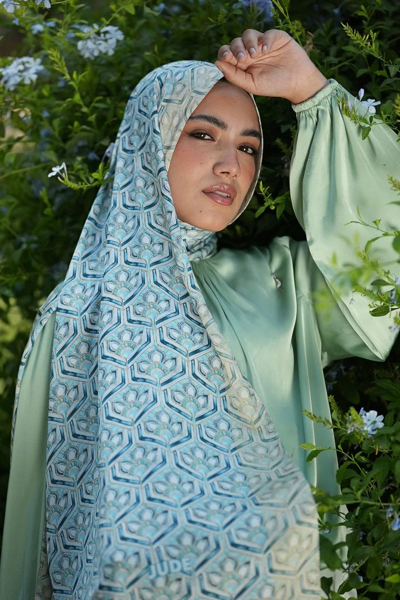 Satin Printed Hijab Headscarf