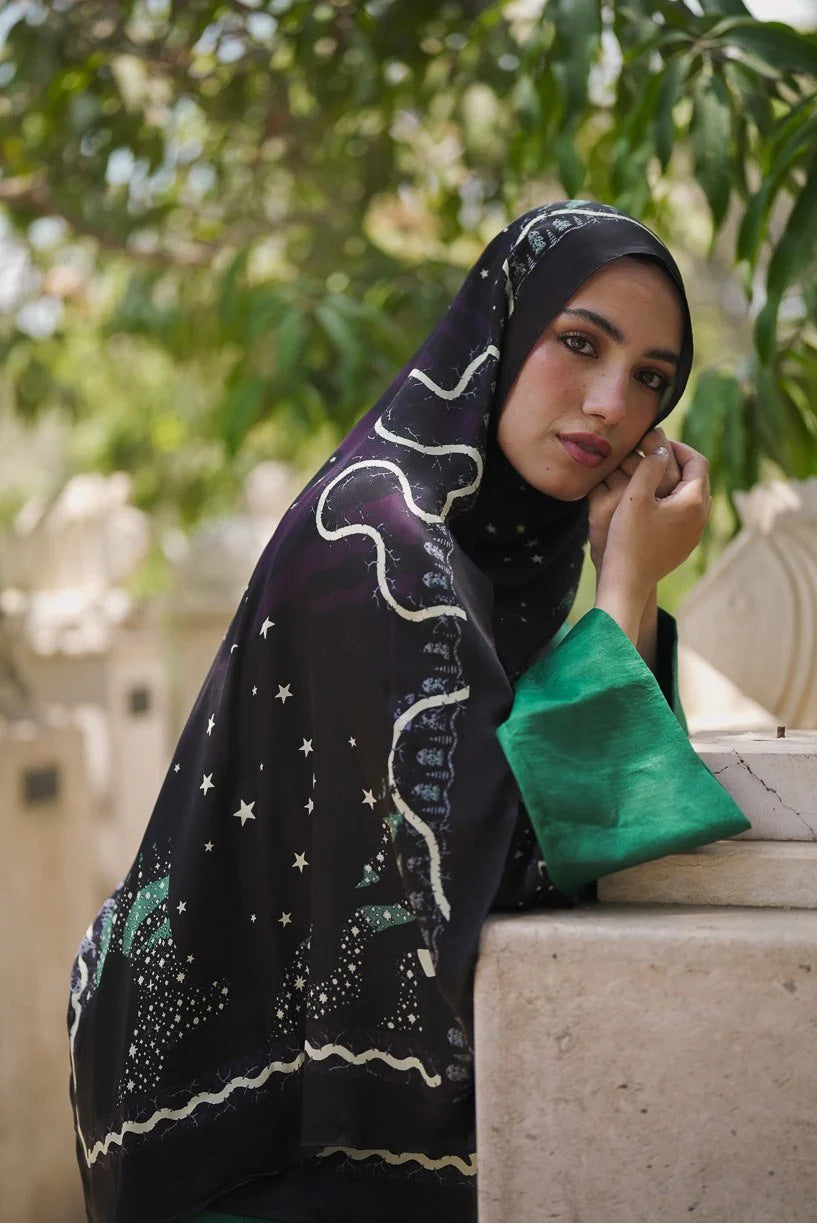 Satin Printed Hijab Headscarf