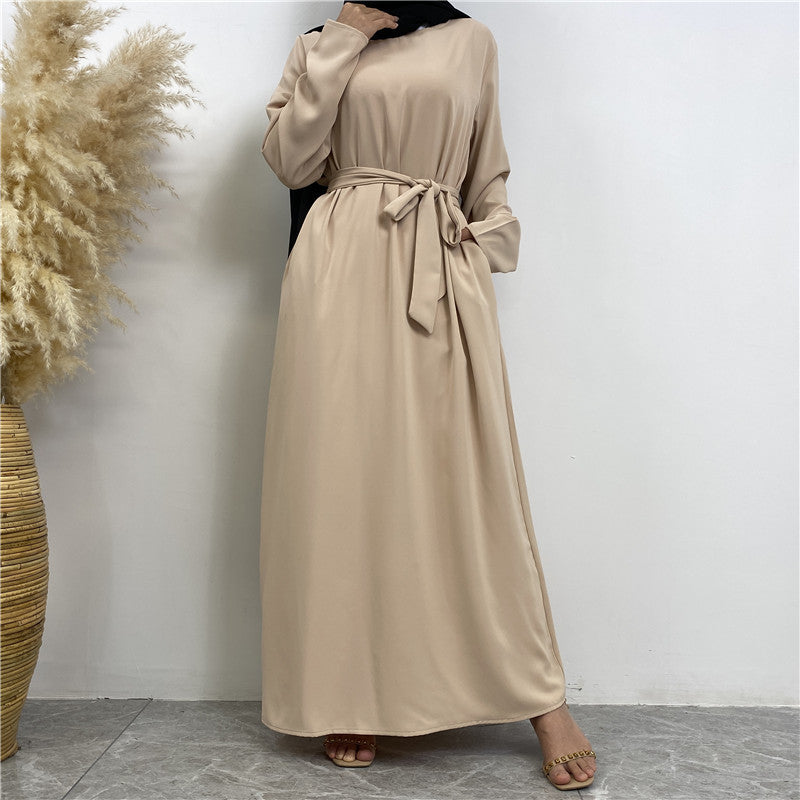 Women's Lace Up Pocket Knot Dress