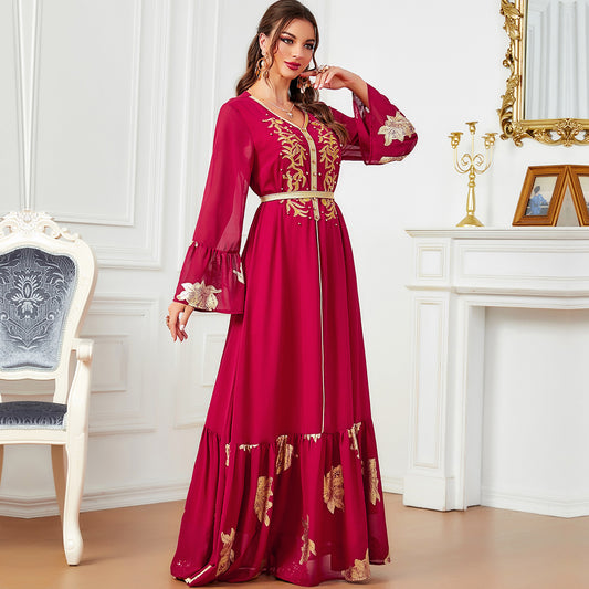 Women's Muslim Kaftan Dress With Belt