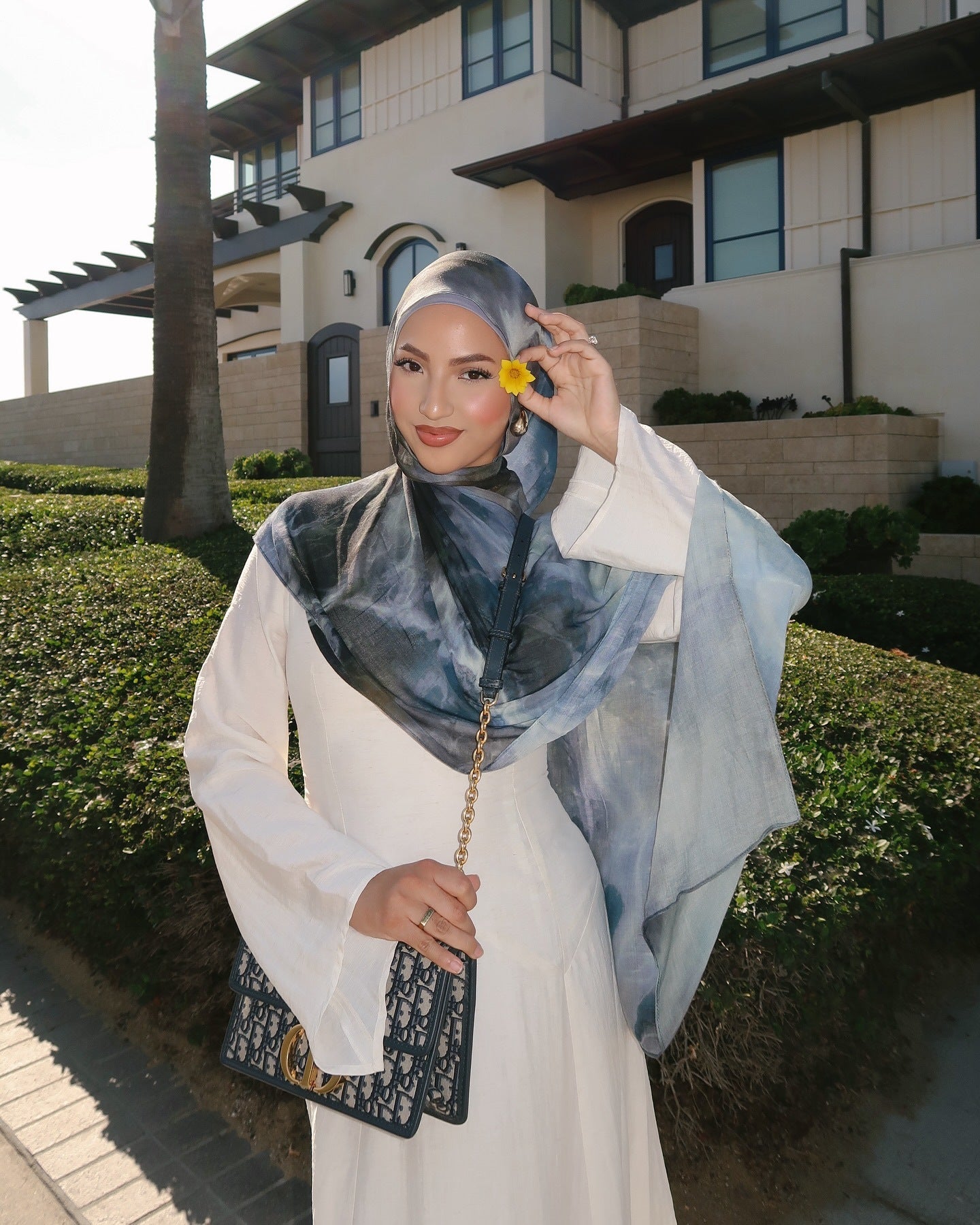 Satin Printed Hijab Headscarf