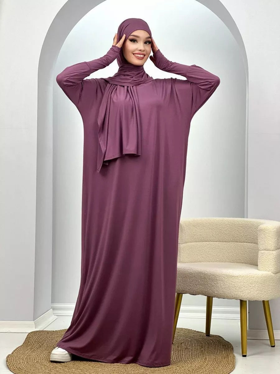 Women's Shiny Hand Covered Polyester Abaya