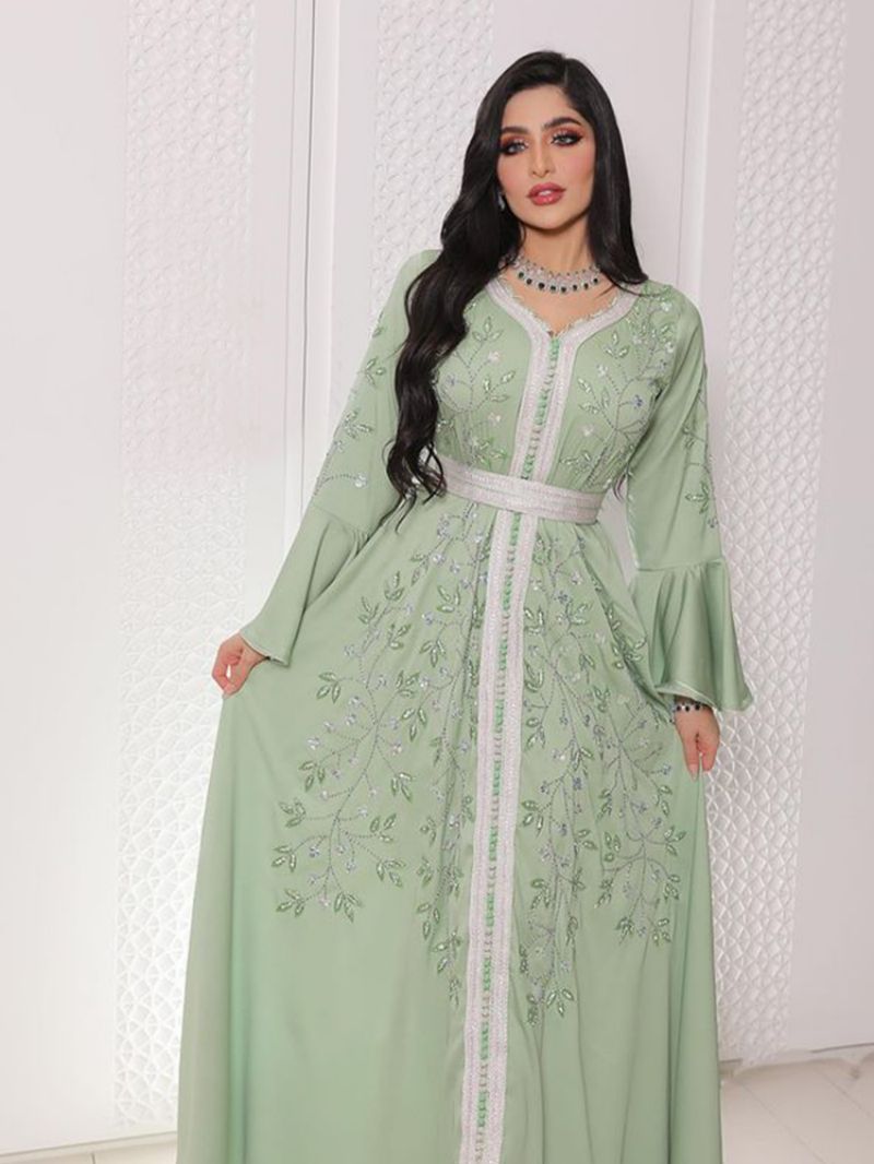 Middle Eastern Diamond Kaftan Robe Dress
