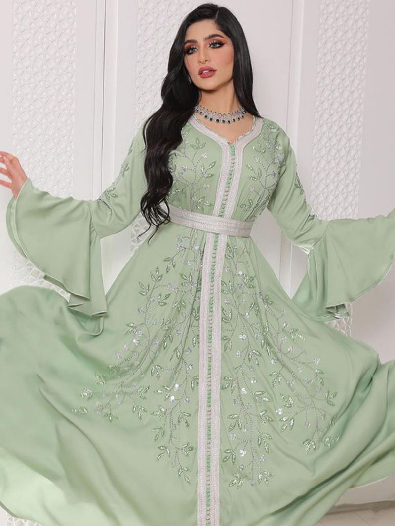 Middle Eastern Diamond Kaftan Robe Dress