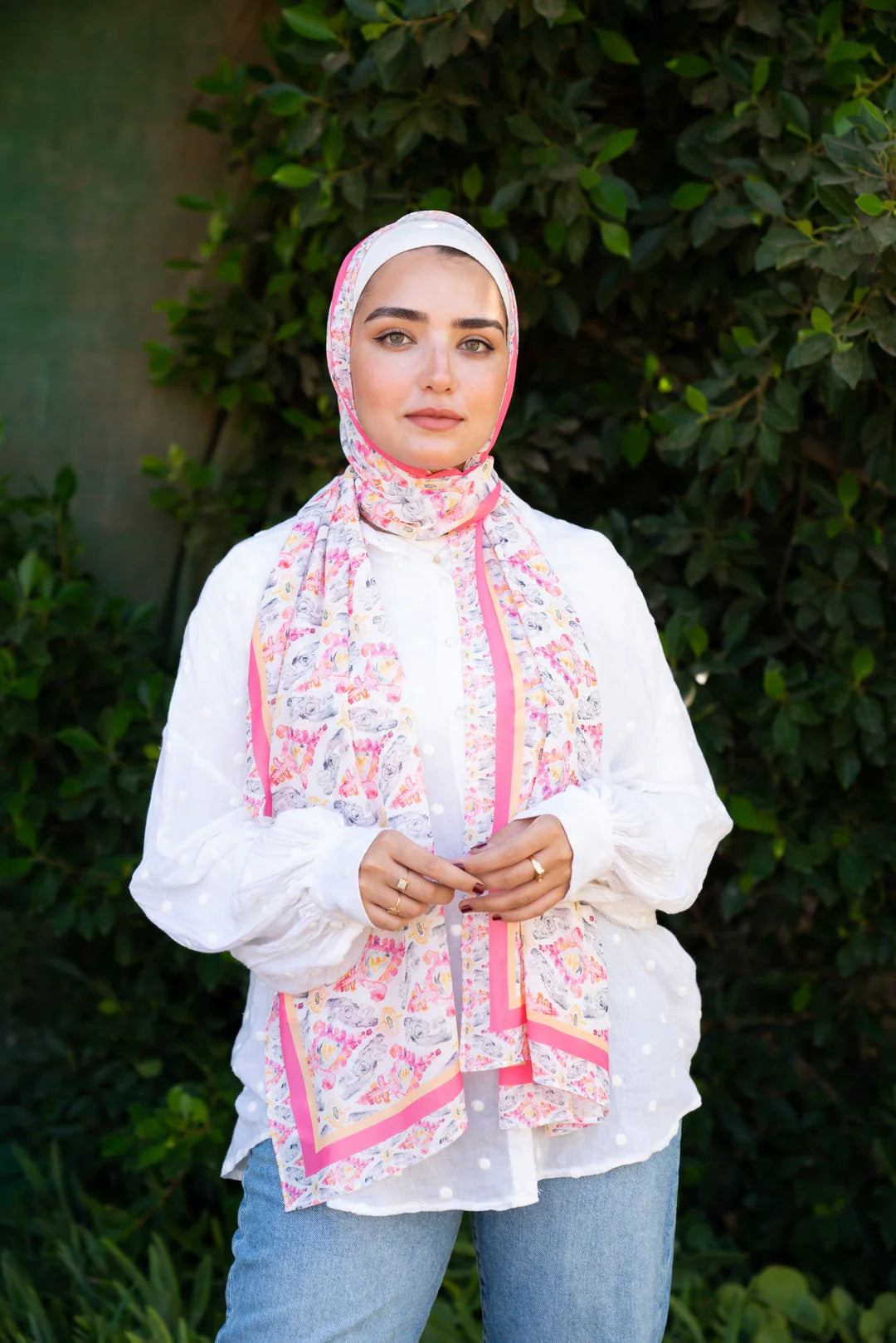 Satin Printed Hijab Headscarf