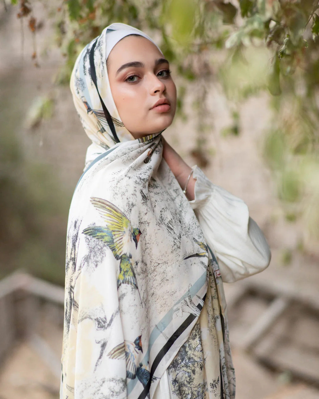 Satin Printed Hijab Headscarf