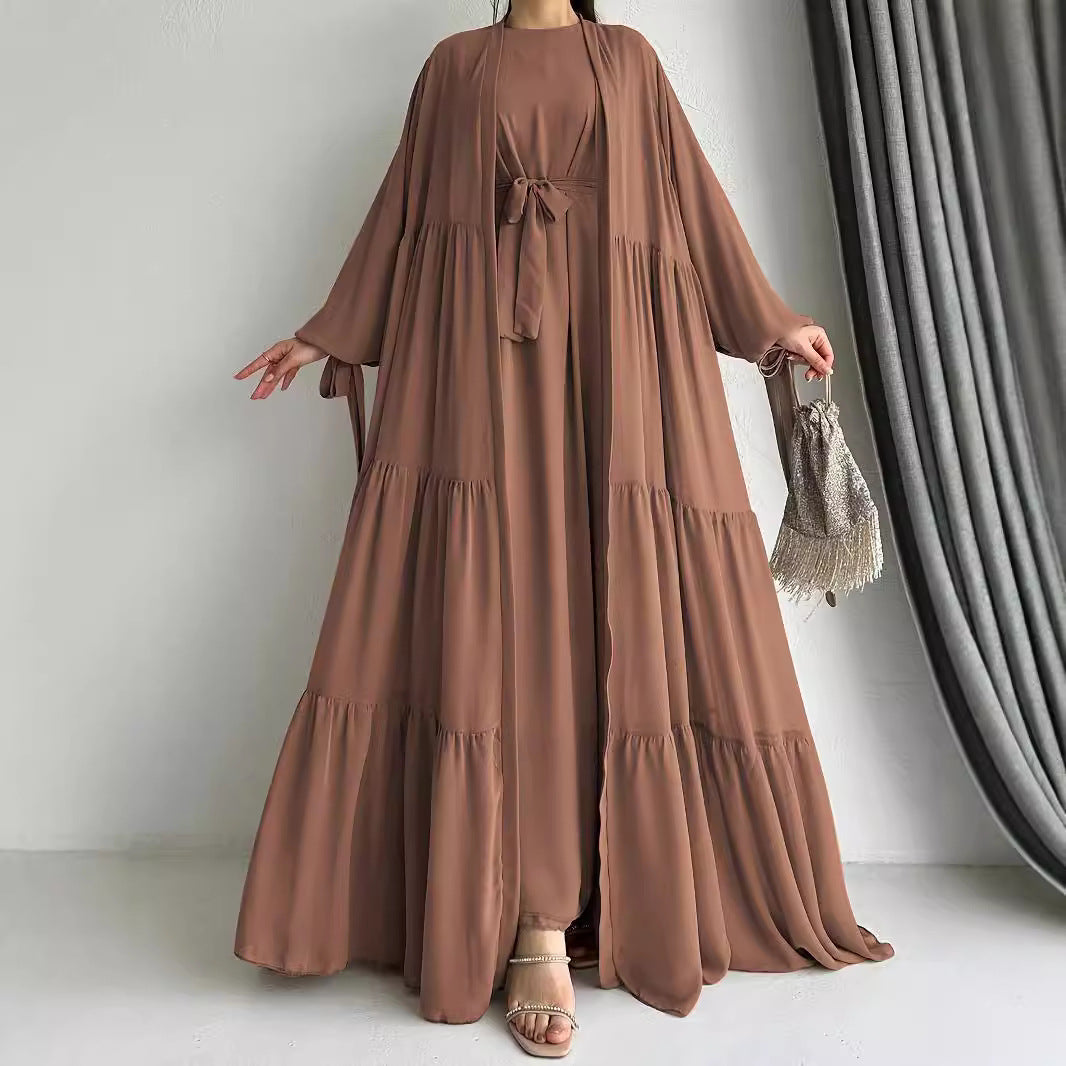 Muslim Solid Color Vest Loose Abaya