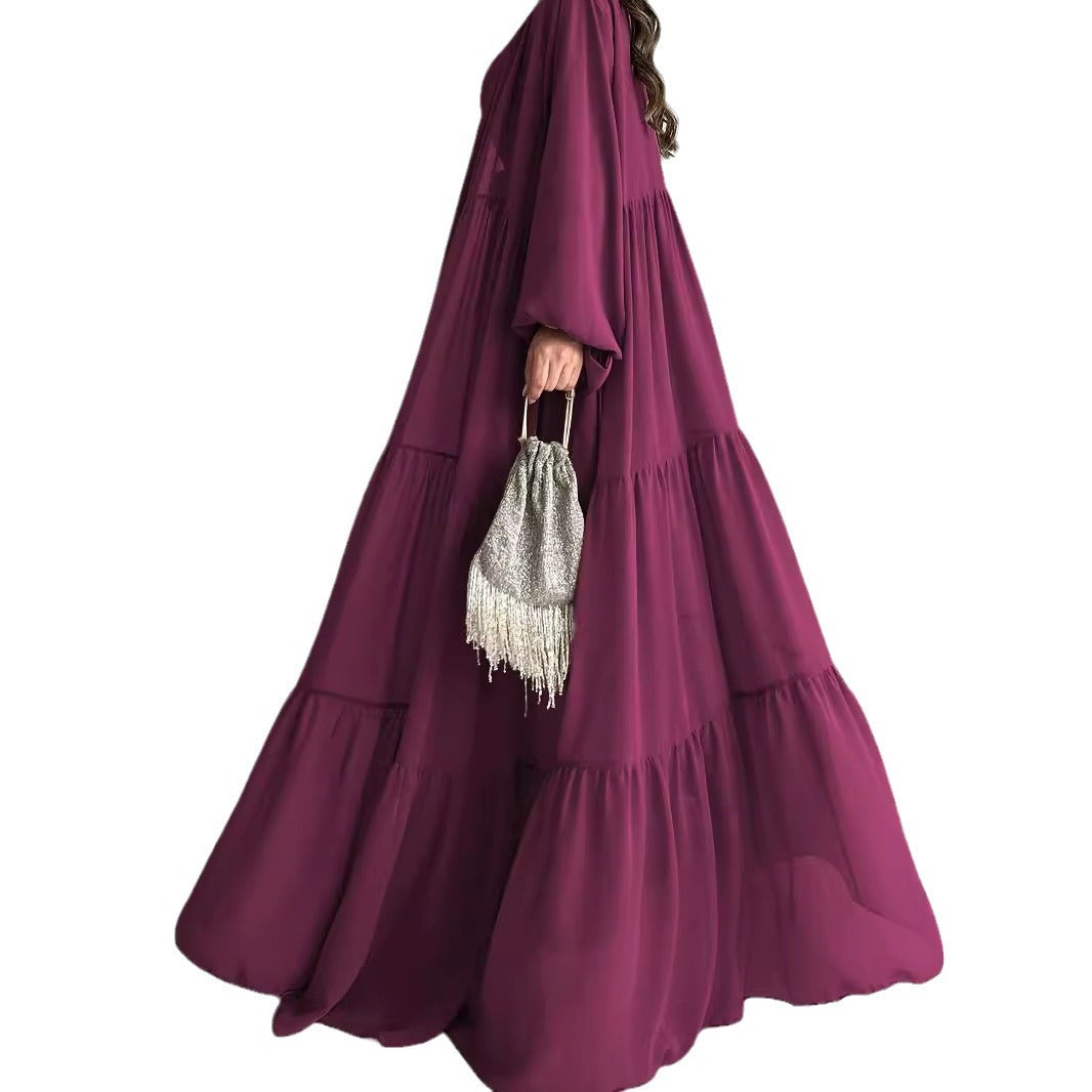 Muslim Solid Color Vest Loose Abaya