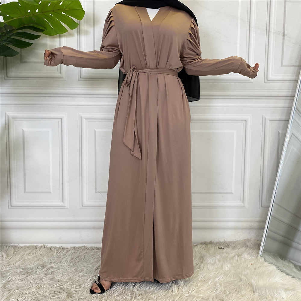 Fashion Women's Solid Muslim Cardigan Abaya