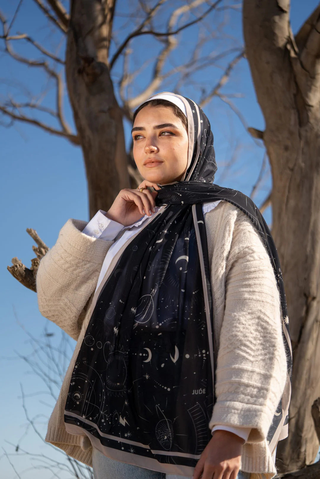 Satin Printed Hijab Headscarf