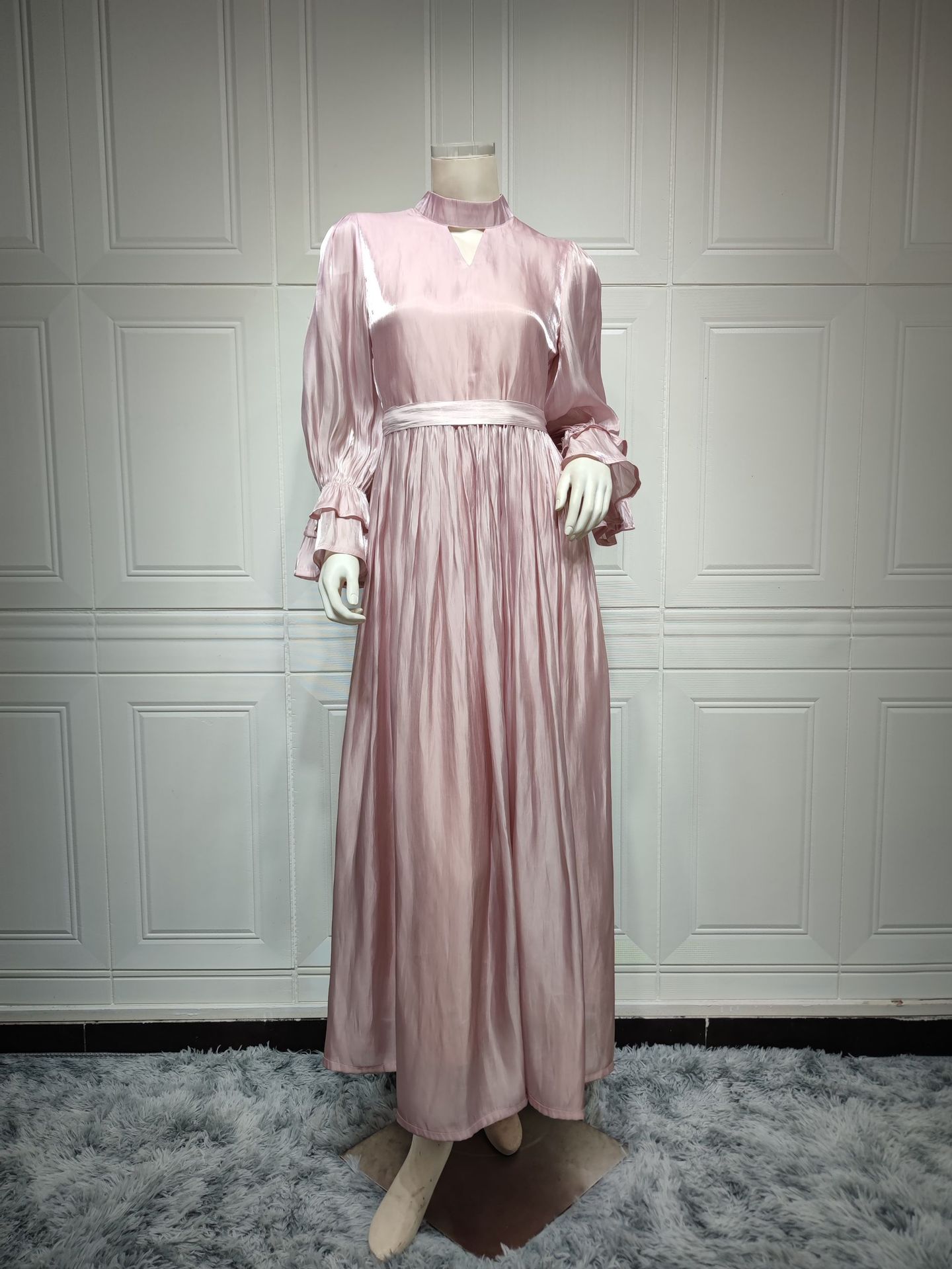 Shiny Silk Satin Women's Skirt Dress