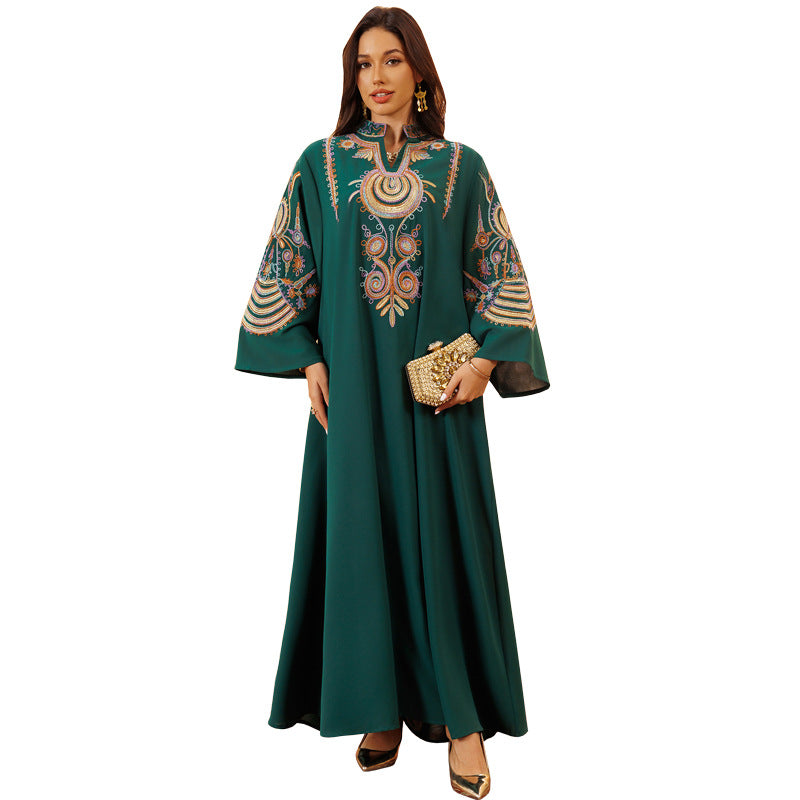 Women's Front Embroidered Pullover Dress