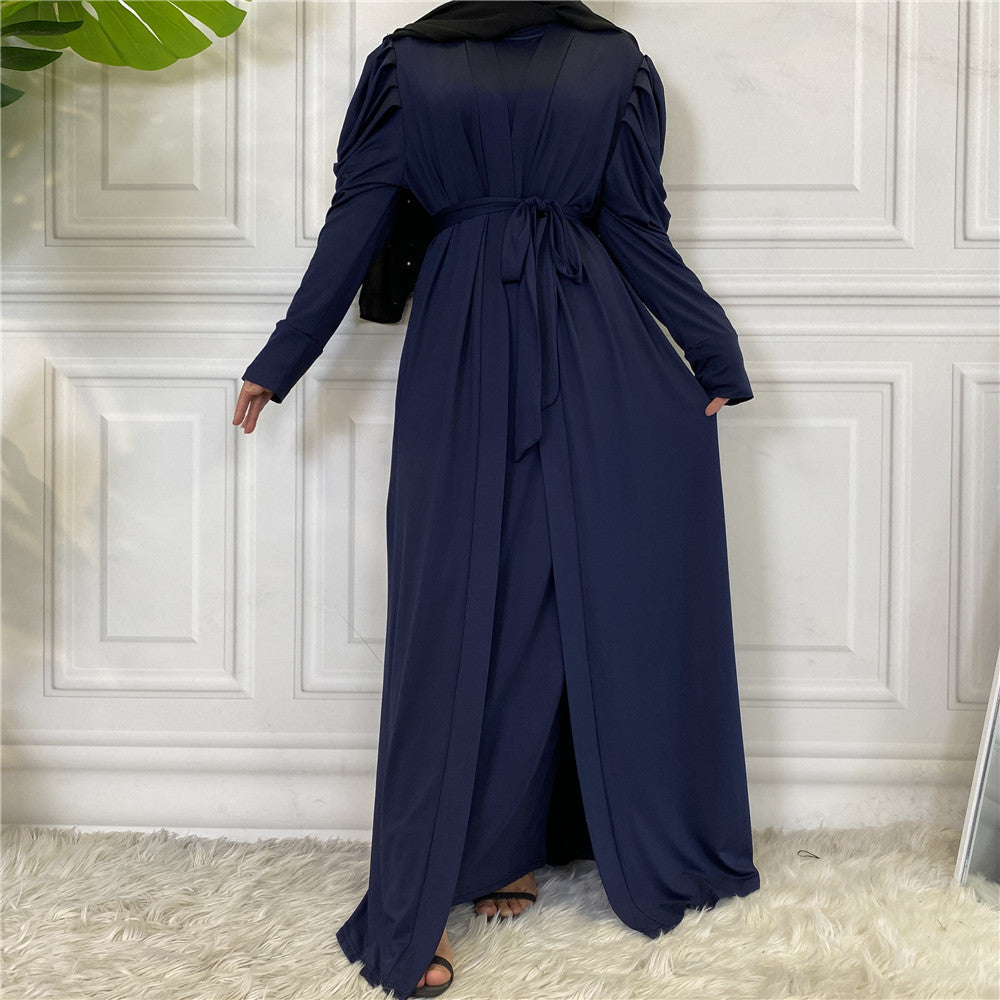 Fashion Women's Solid Muslim Cardigan Abaya