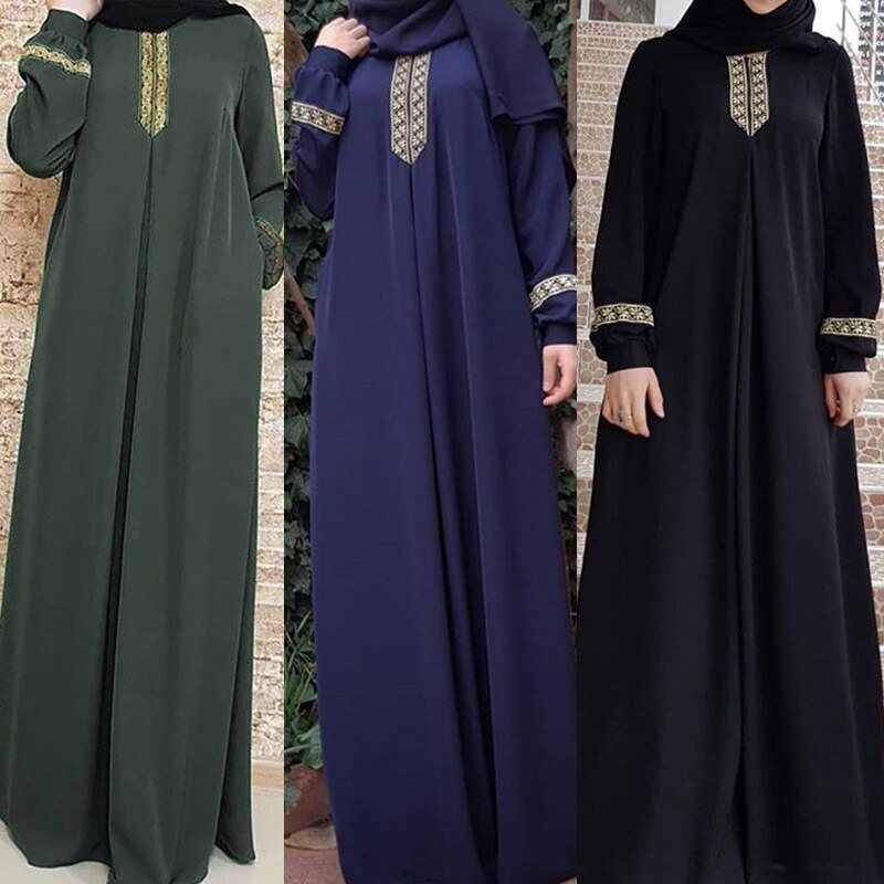 Women Plus Size Muslim Abaya Jilbab Dress