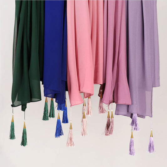 Four Corners Hijab With Tassel