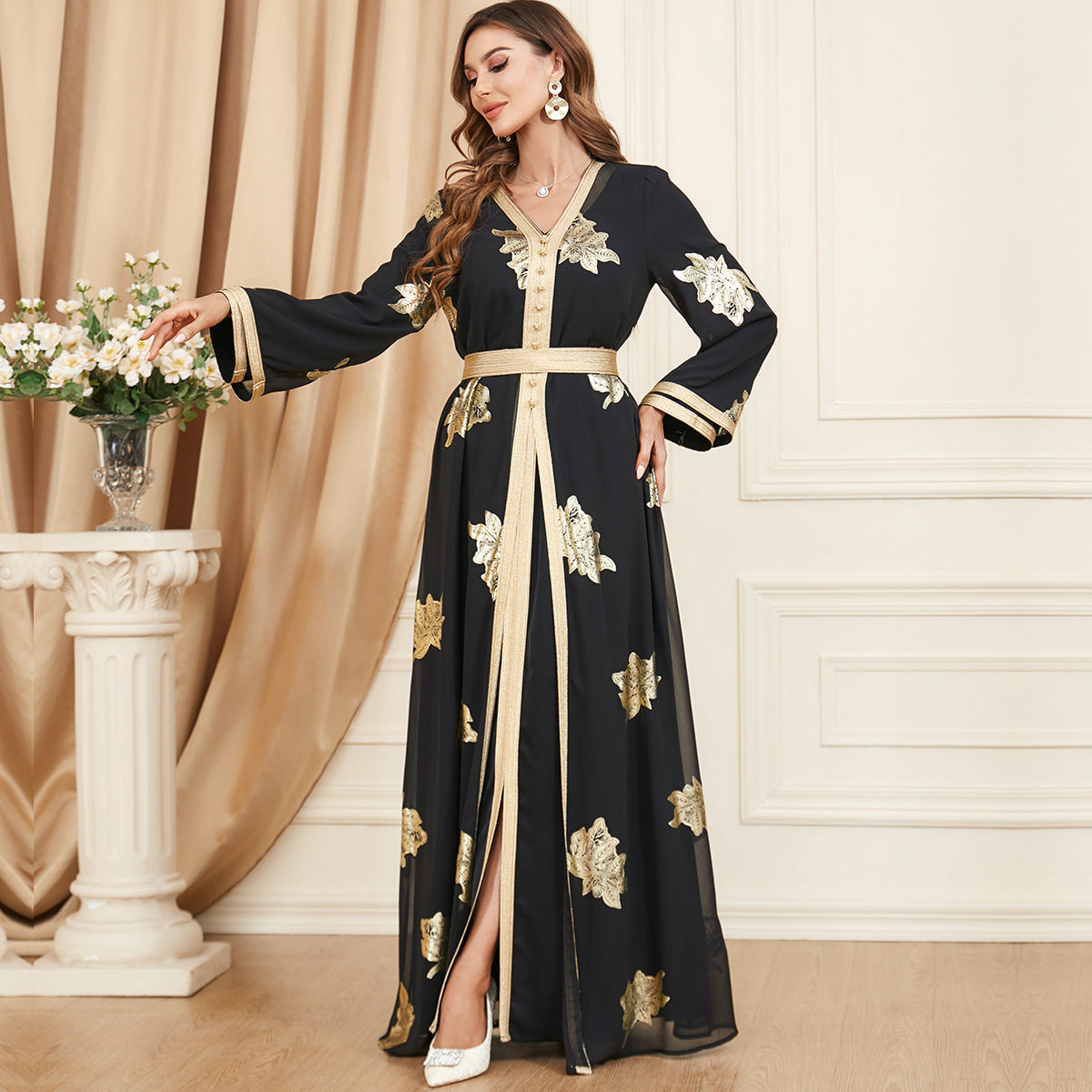 Women's Two-Piece Long Floral Kaftan