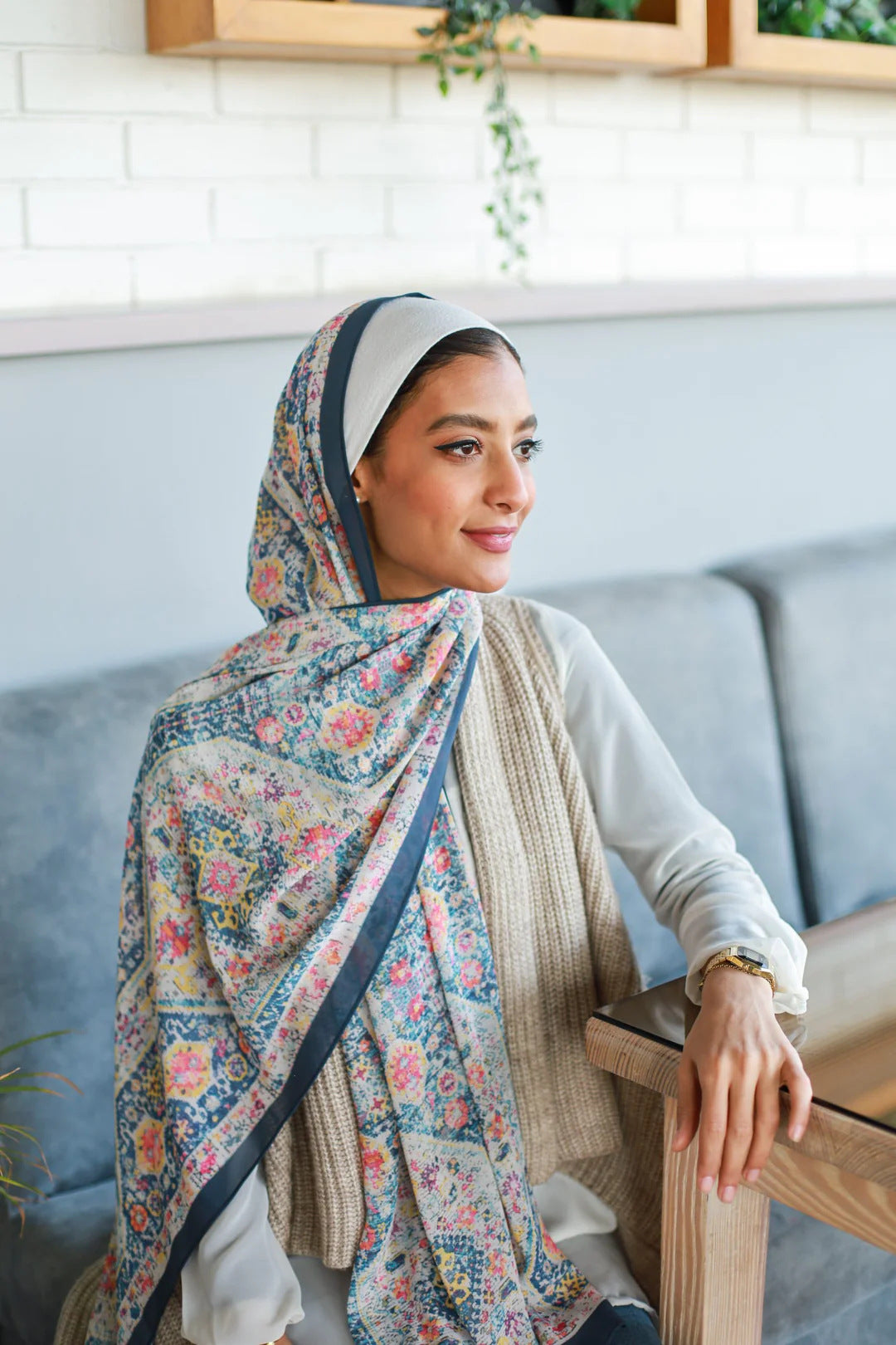 Satin Printed Hijab Headscarf