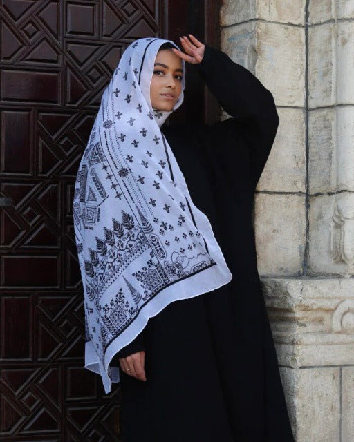 Satin Printed Hijab Headscarf