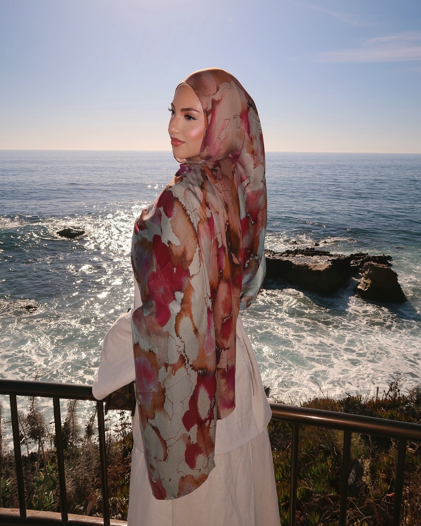 Satin Printed Hijab Headscarf