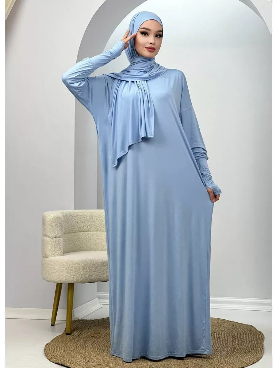Women's Shiny Hand Covered Polyester Abaya