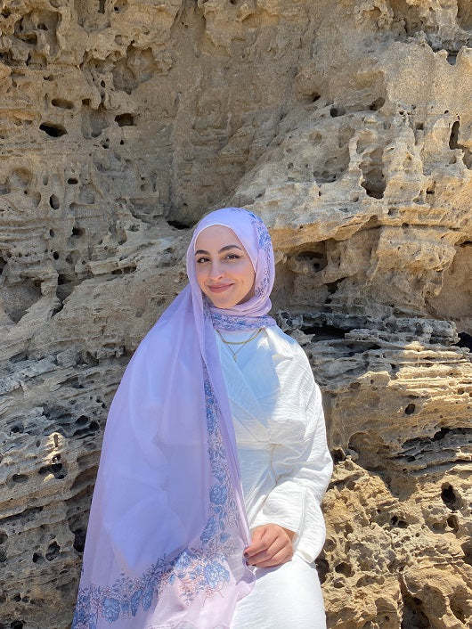 Satin Printed Hijab Headscarf