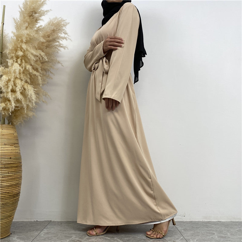 Women's Lace Up Pocket Knot Dress