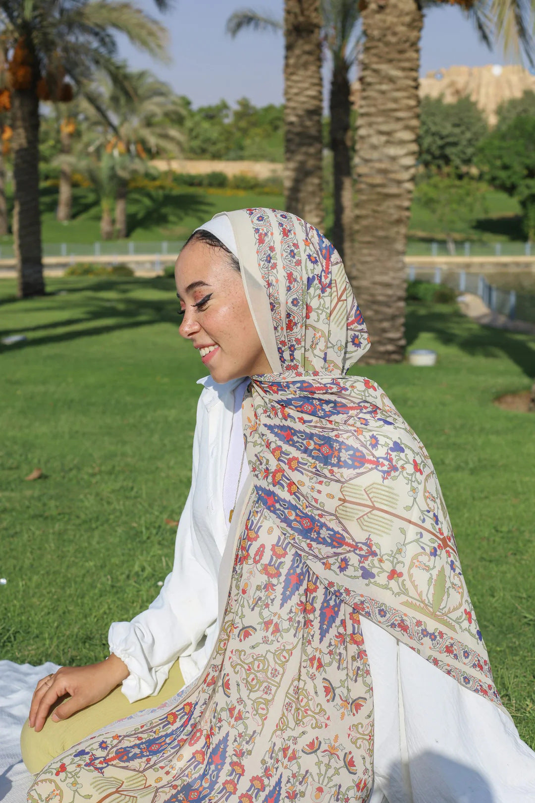 Satin Printed Hijab Headscarf