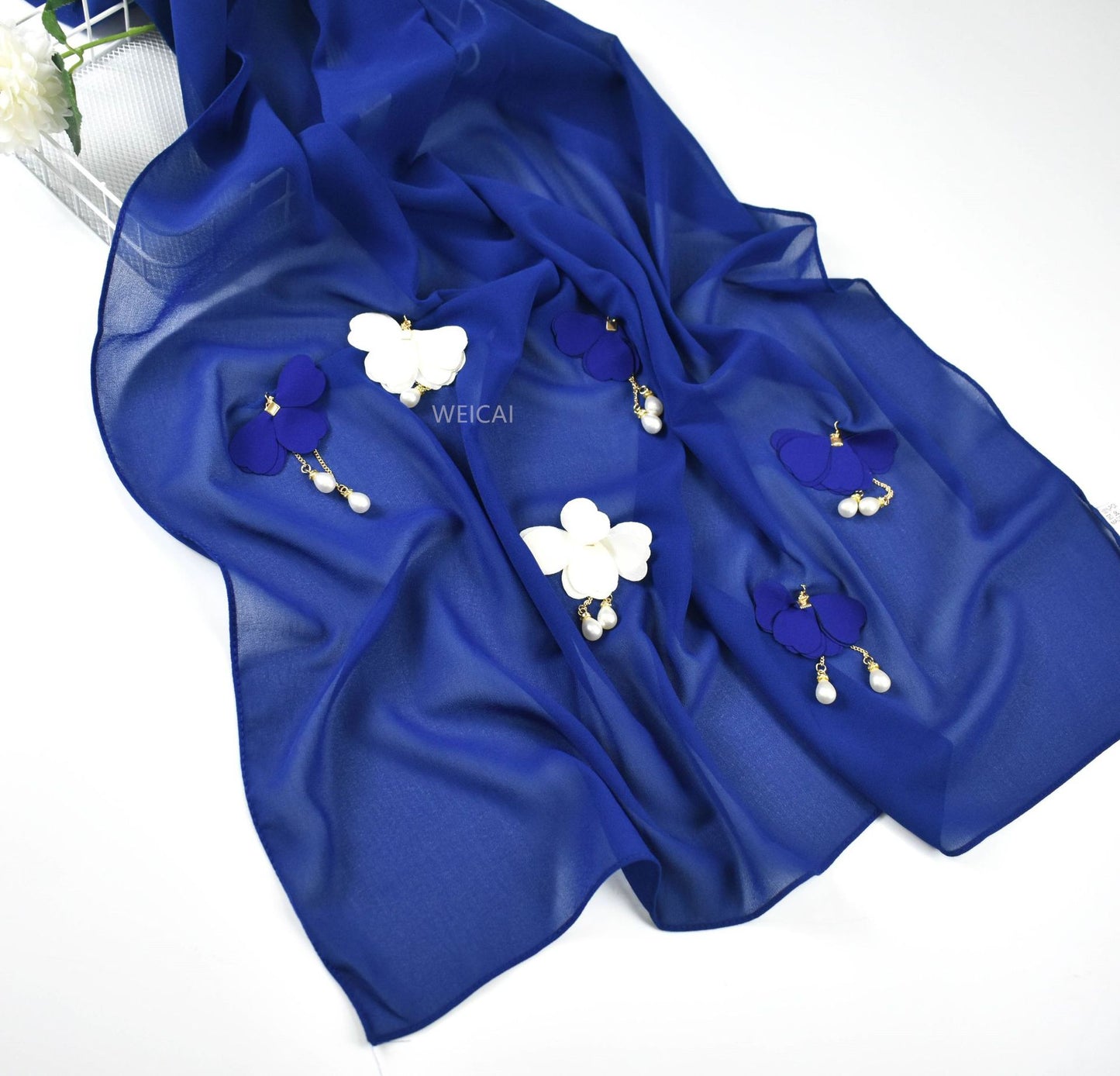 Female Pearl Chiffon Gauze Hijab