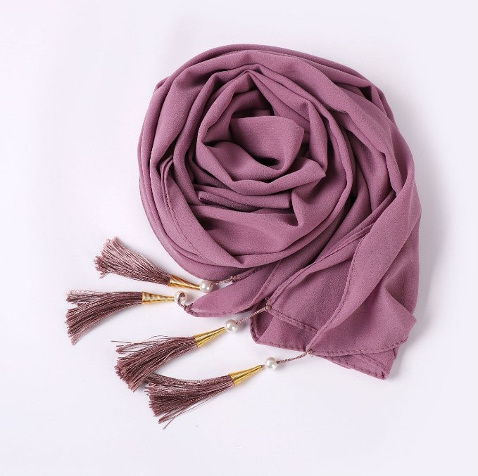 Four Corners Hijab With Tassel