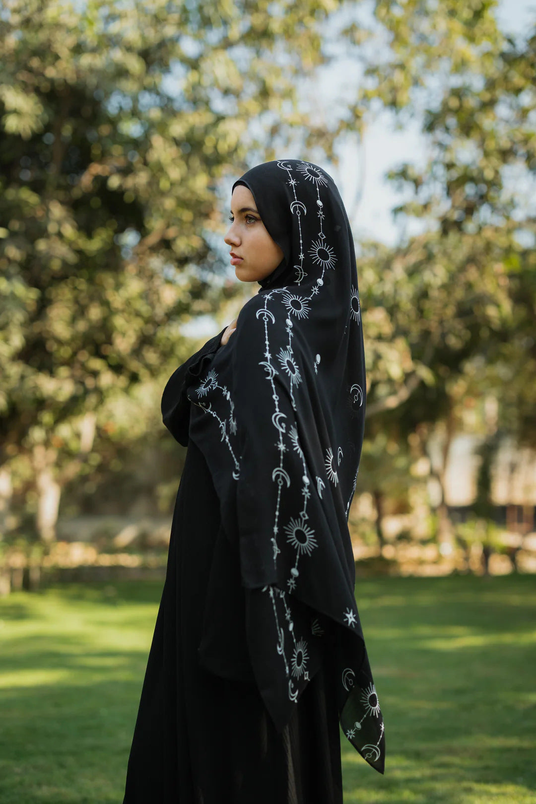 Satin Printed Hijab Headscarf