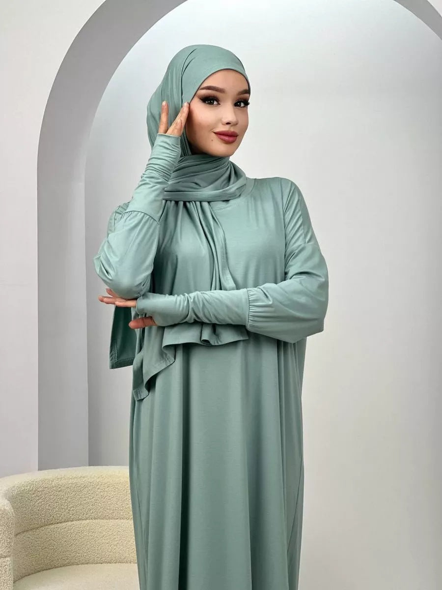 Women's Shiny Hand Covered Polyester Abaya
