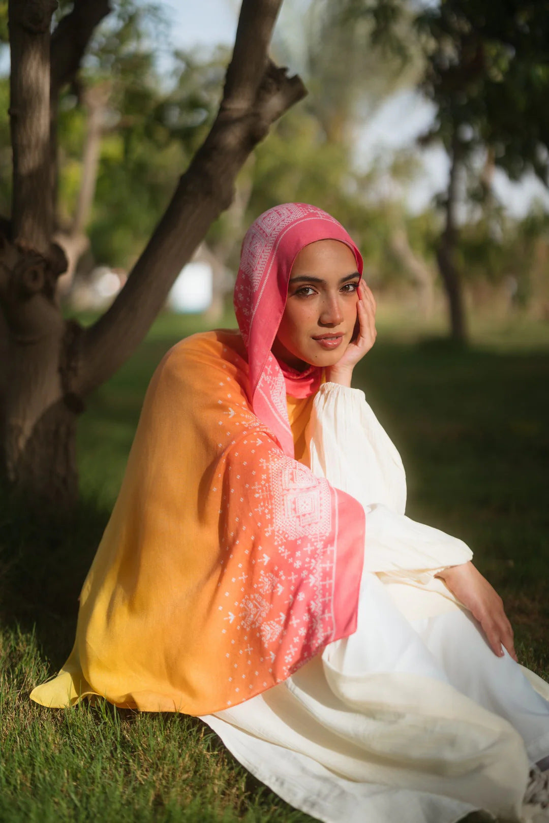 Satin Printed Hijab Headscarf