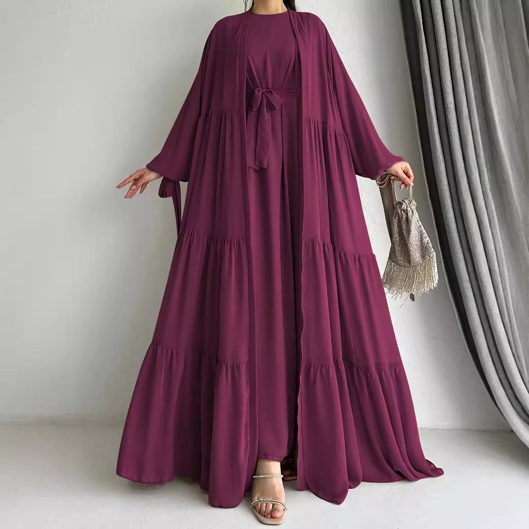 Muslim Solid Color Vest Loose Abaya