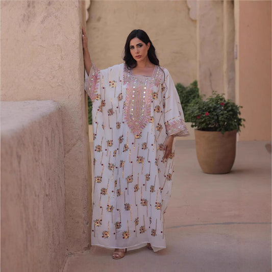 Loose Long Muslim Kaftan With Headscarf