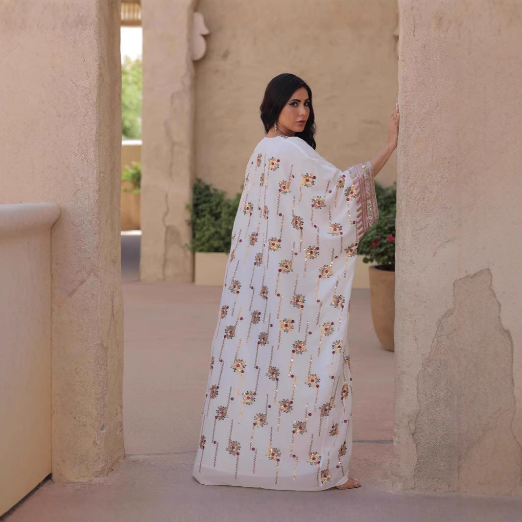 Loose Long Muslim Kaftan With Headscarf