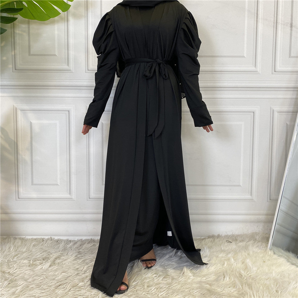 Fashion Women's Solid Muslim Cardigan Abaya