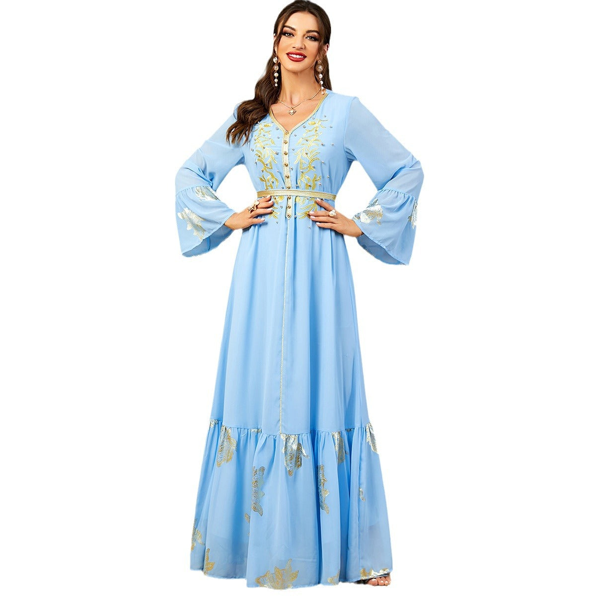 Women's Muslim Kaftan Dress With Belt