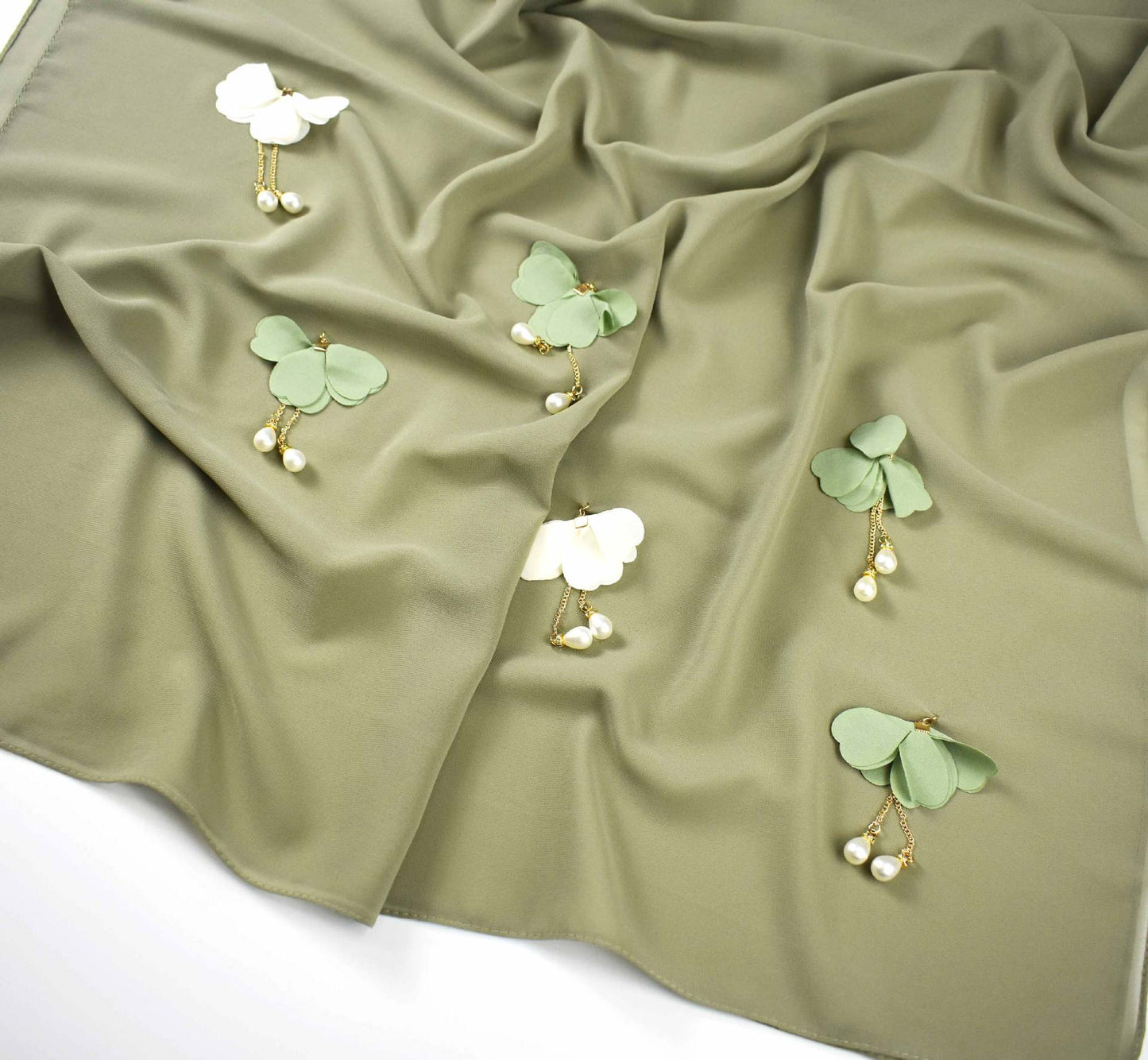 Female Pearl Chiffon Gauze Hijab