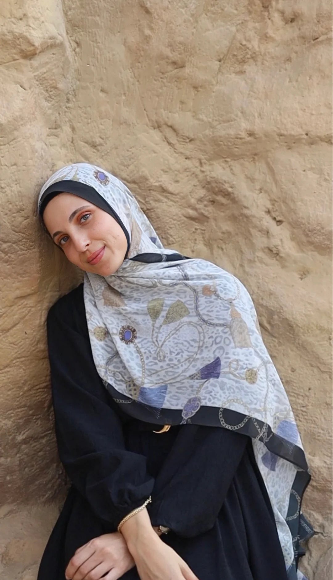 Satin Printed Hijab Headscarf